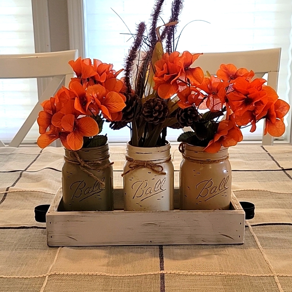 Fall centerpiece rustic style